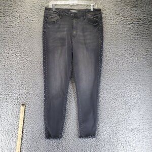 KanCan Jeans Womens 15 Black High Rise Skinny Studded Side Stretch Denim
